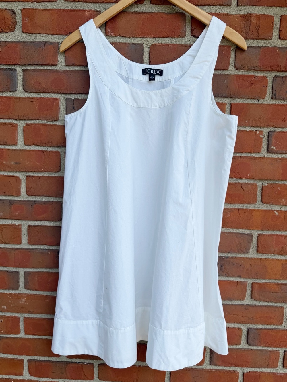 J. Crew White Cotton Scoop Neck Sundress